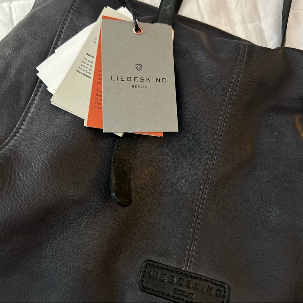 NWT. Liebeskind Gray Leather Tote Bag - Picture 6 of 10